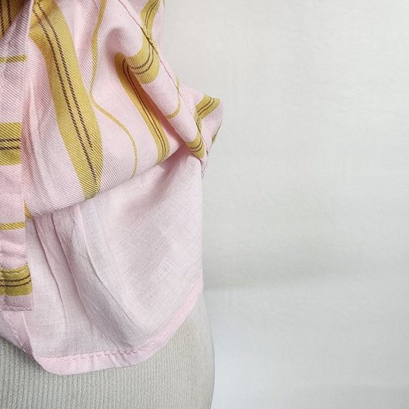 Topshop 165443 Womens Sleeveless Stripe Crop Tank Top Pink Yellow Size US 6 - Picture 12 of 15